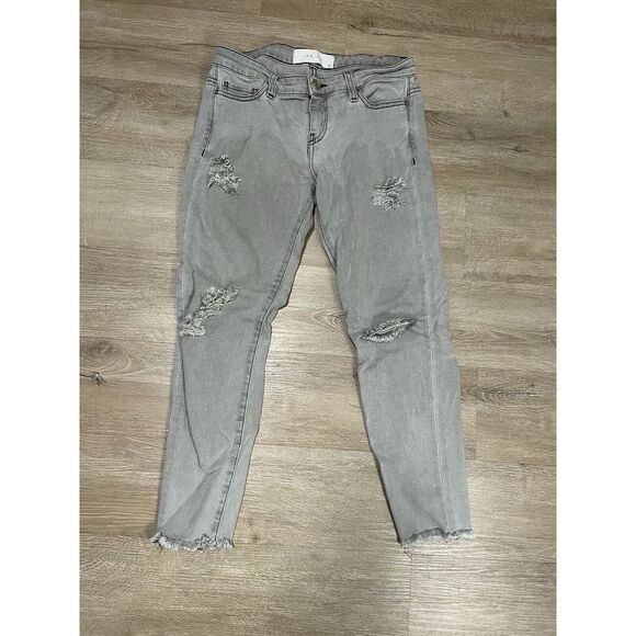 IRO Jeans Womens Sz 29 Gray Faded Skinny Low Rise Pockets Distressed‎ Raw Hem - Picture 1 of 8
